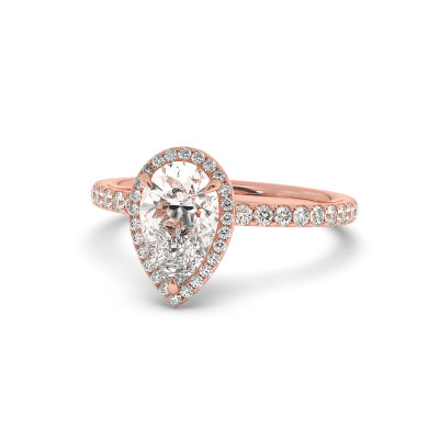 Solitaire halo serti