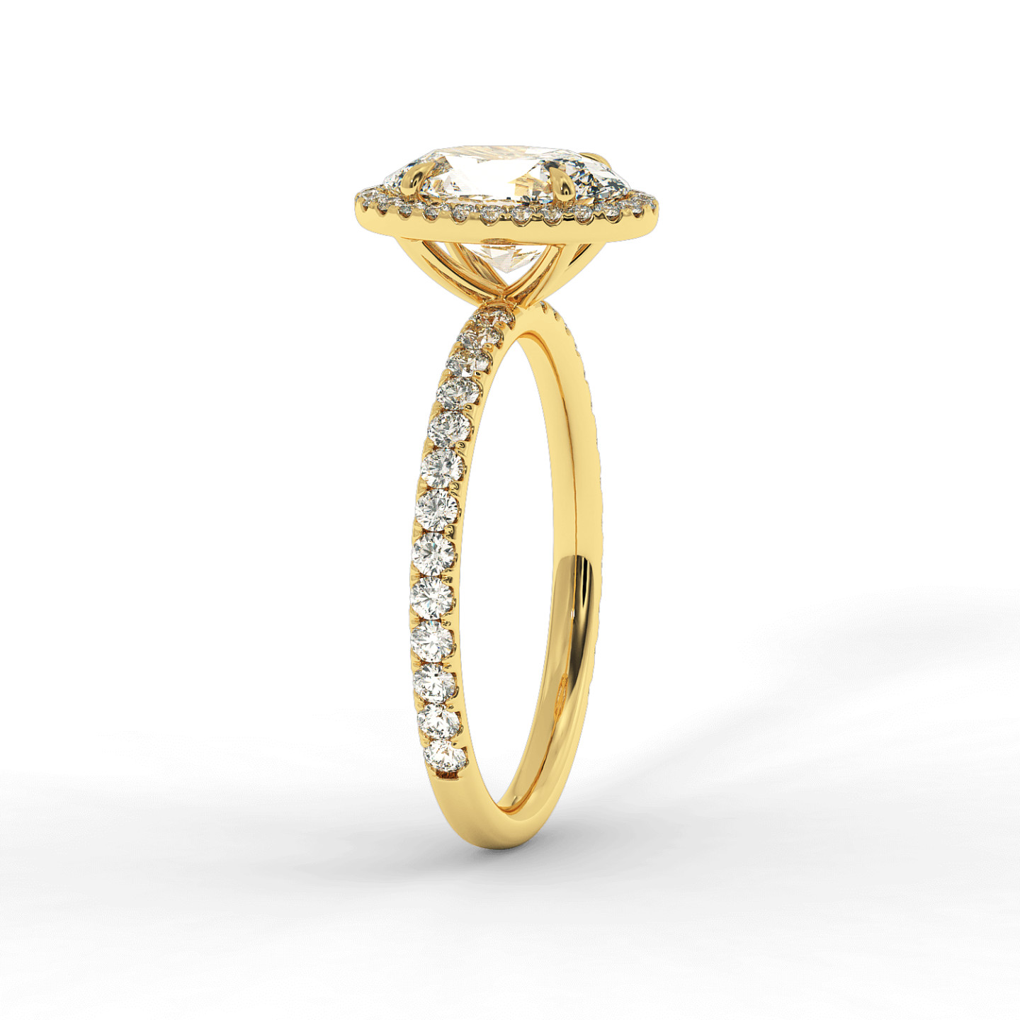 Solitaire halo serti