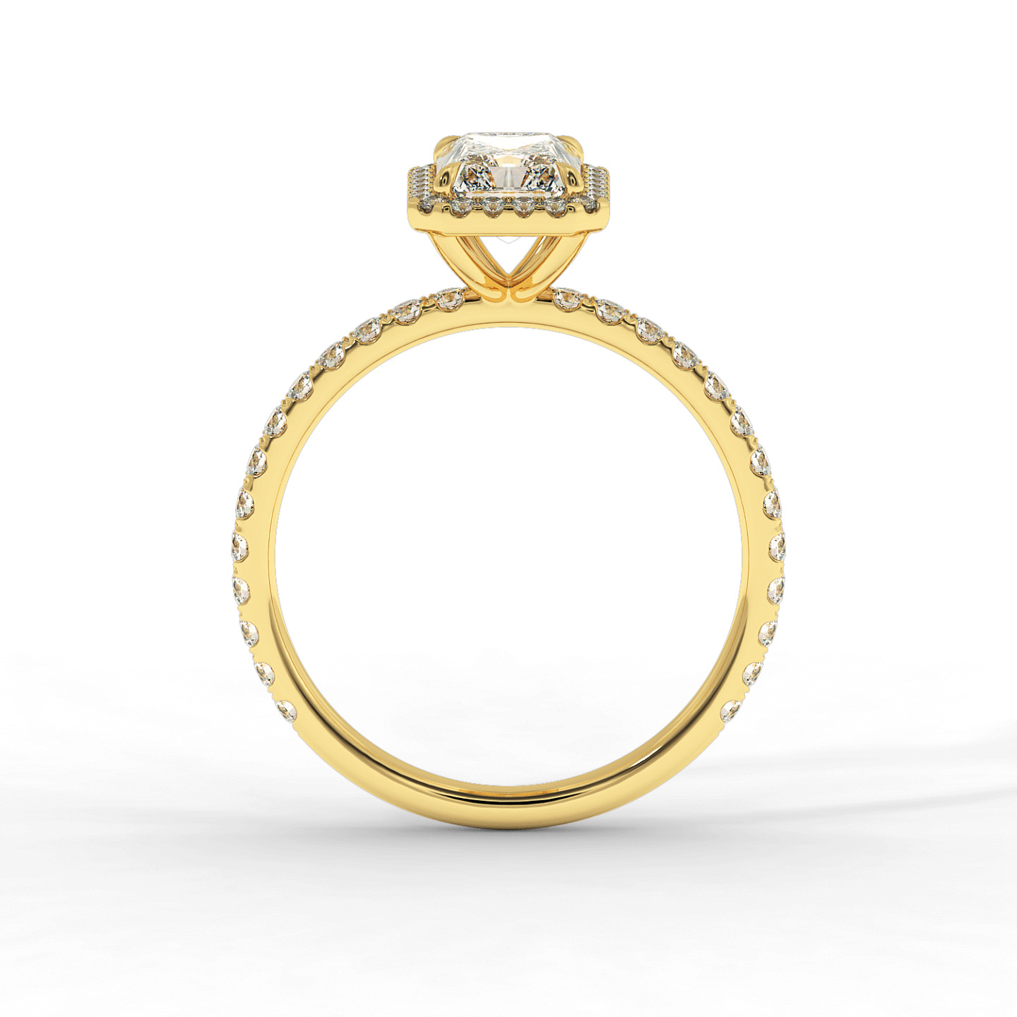 Solitaire halo serti