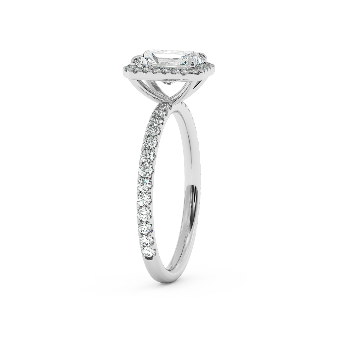 Solitaire halo serti