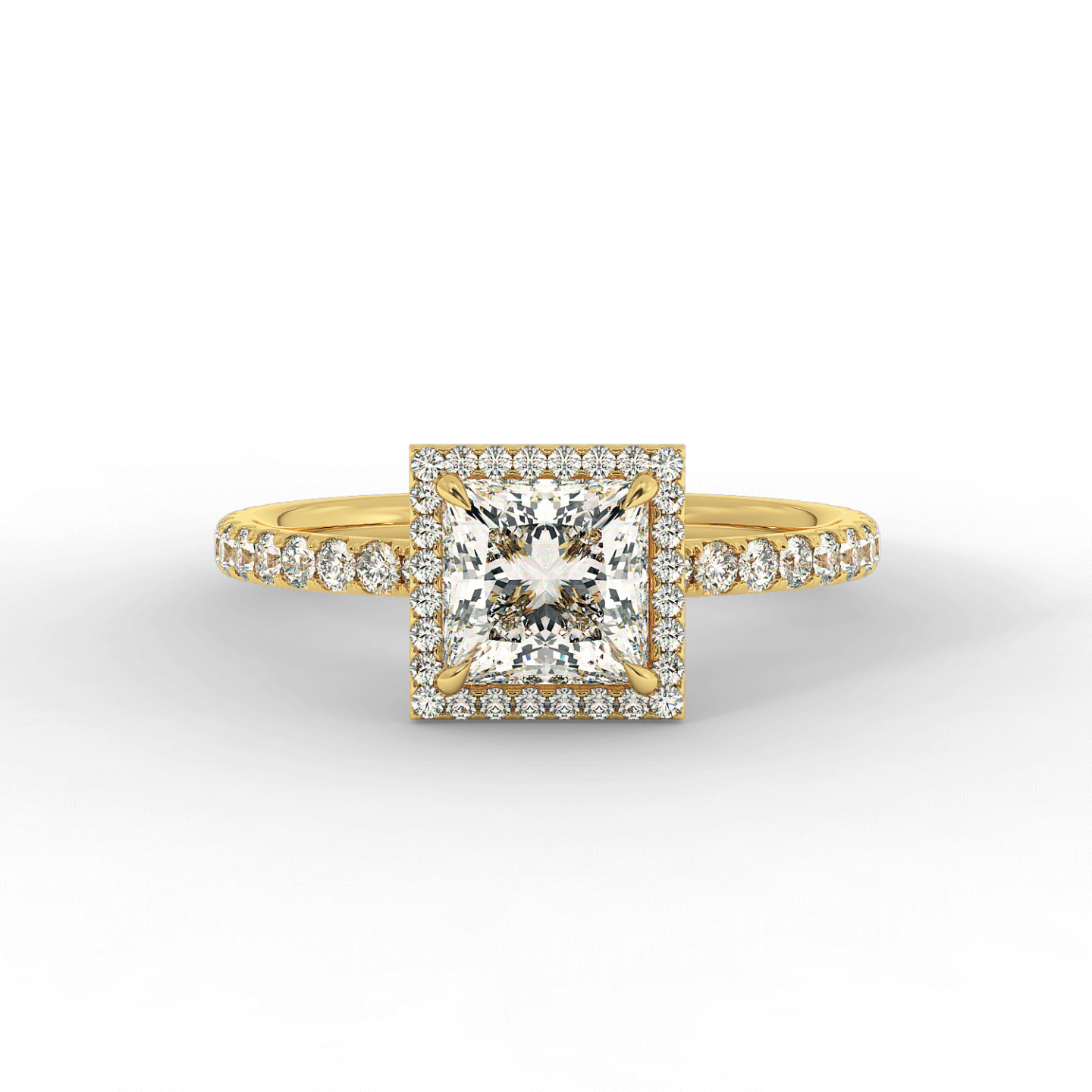 Solitaire halo serti