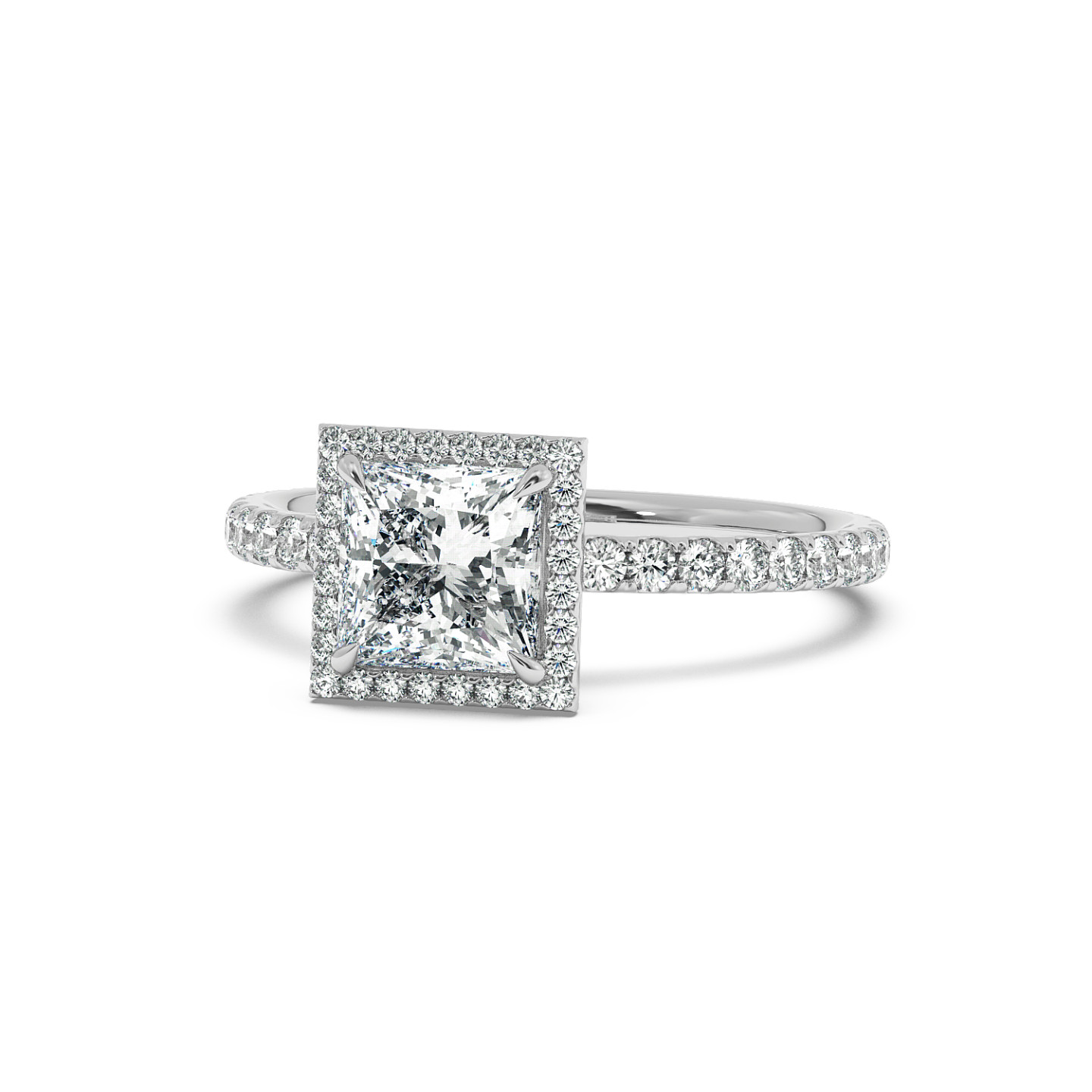 Solitaire halo serti