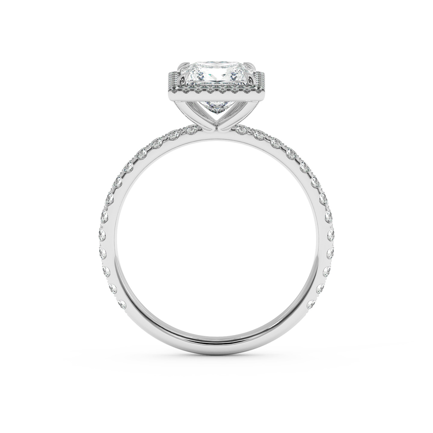 Solitaire halo serti