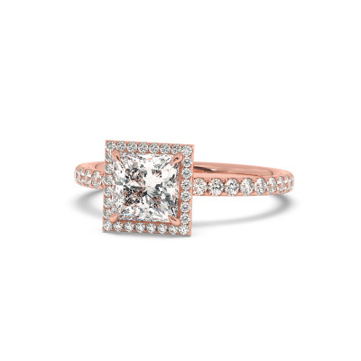 Solitaire halo serti