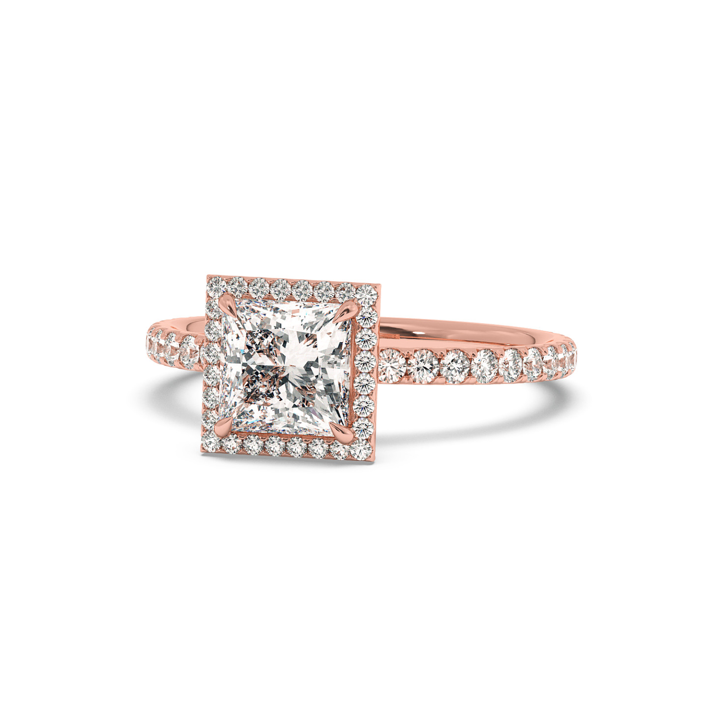 Solitaire halo serti