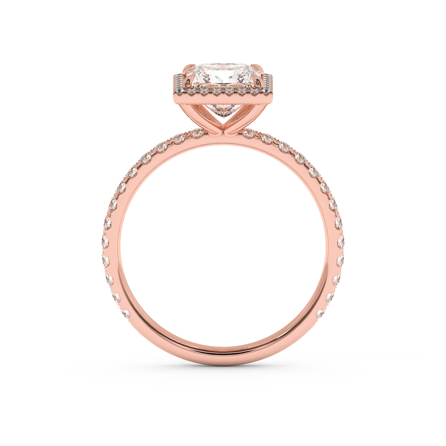 Solitaire halo serti