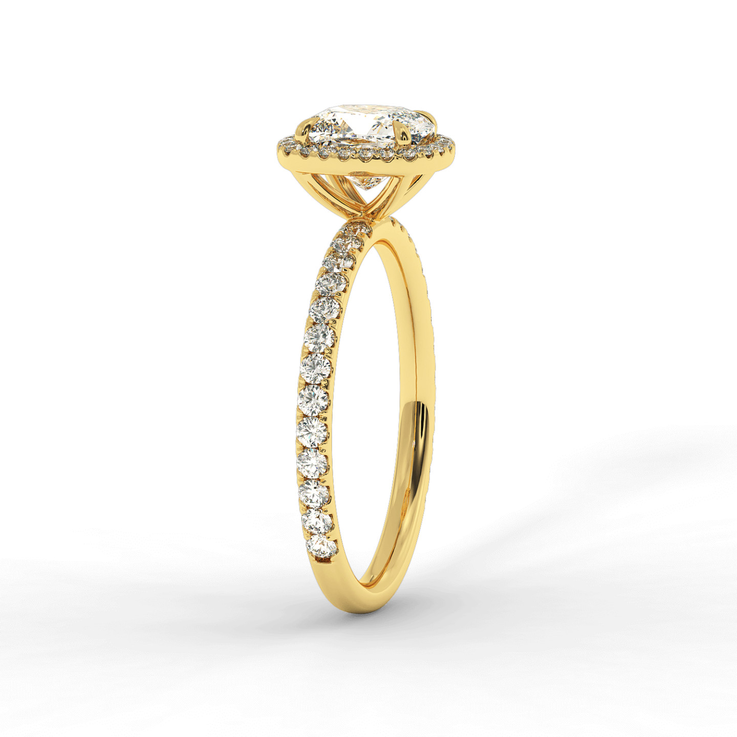 Solitaire halo serti