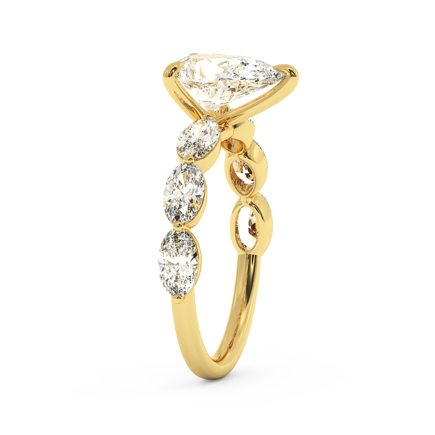 Solitaire serti oval