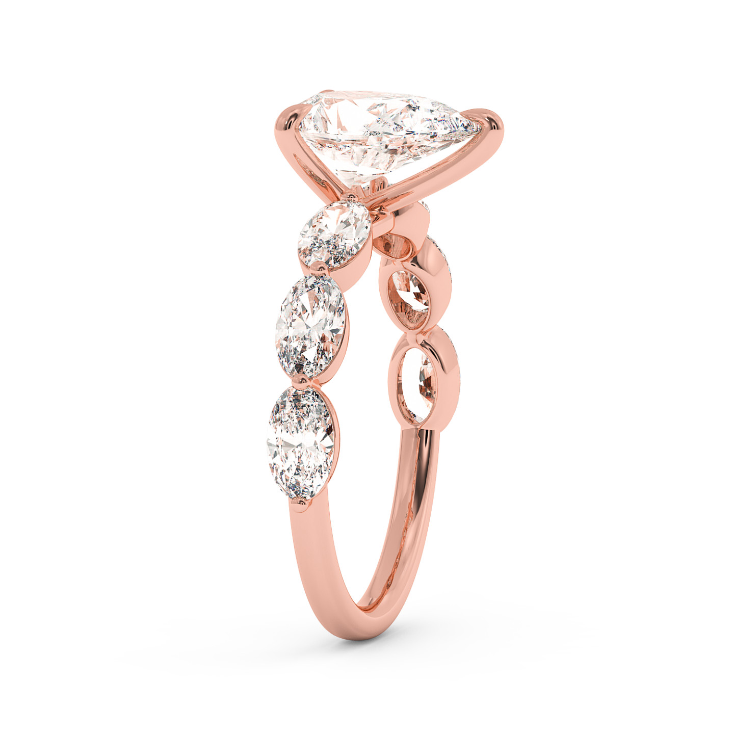 Solitaire serti oval