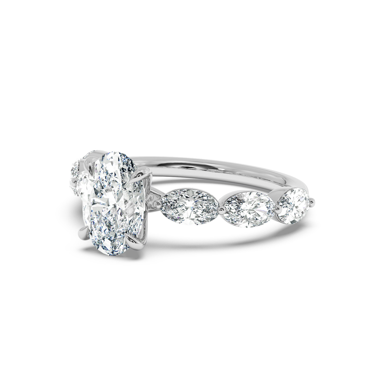 Solitaire serti oval