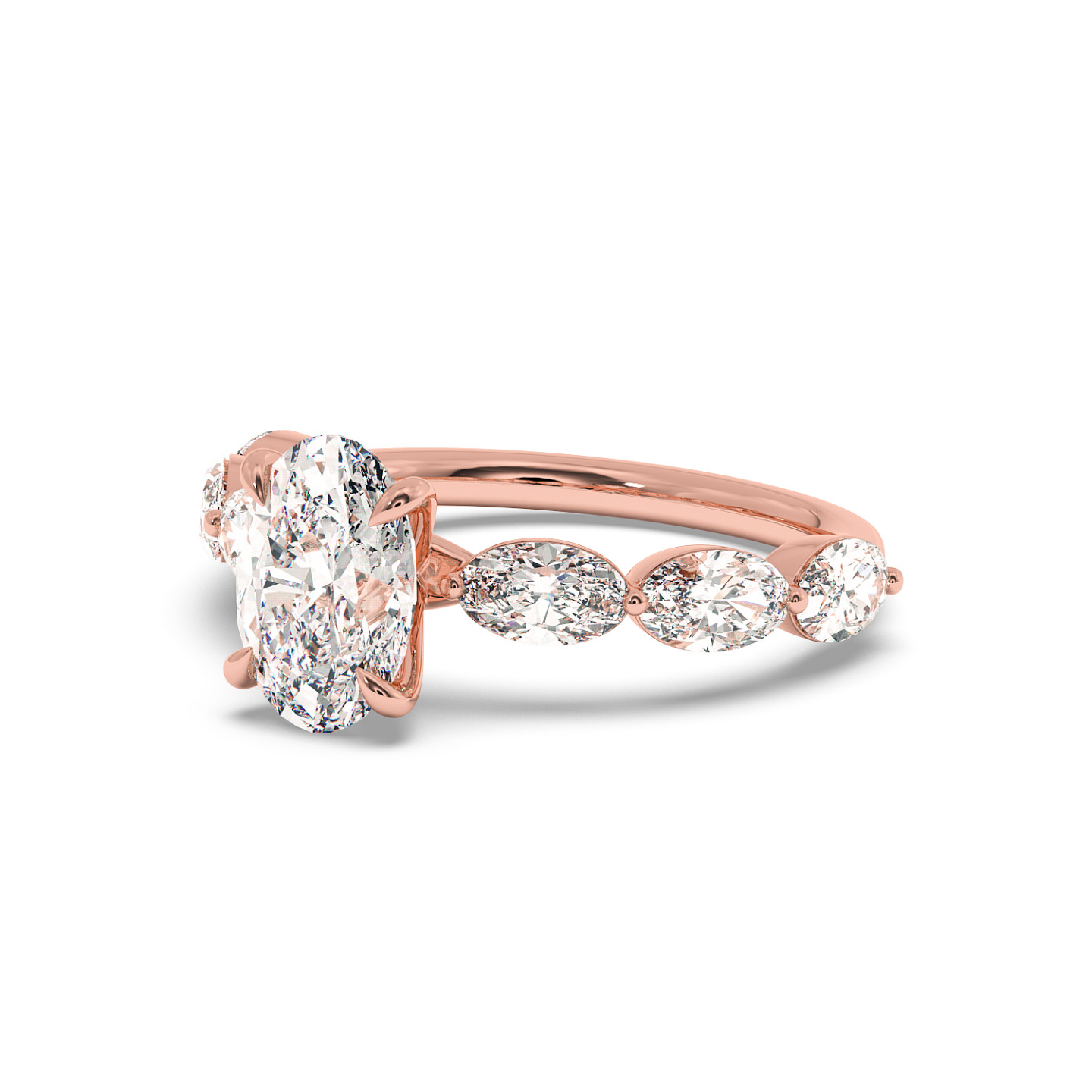 Solitaire serti oval