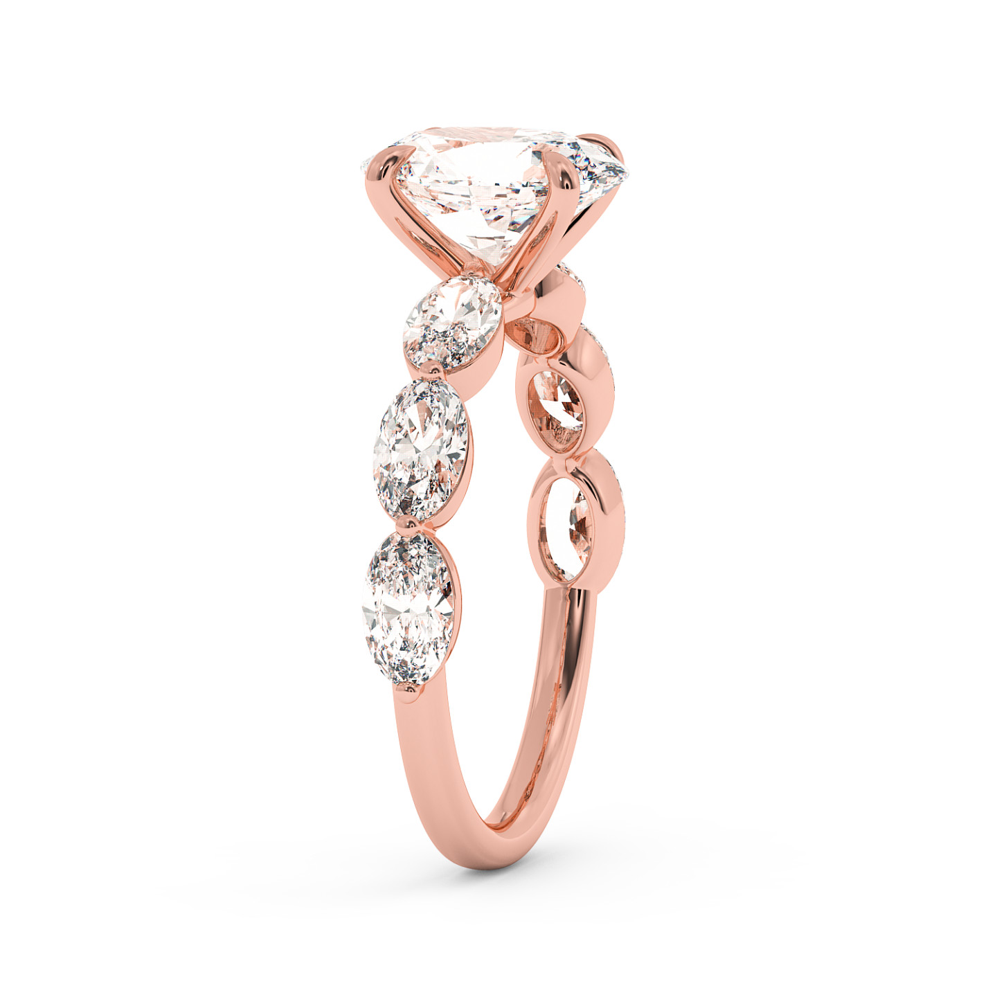 Solitaire serti oval